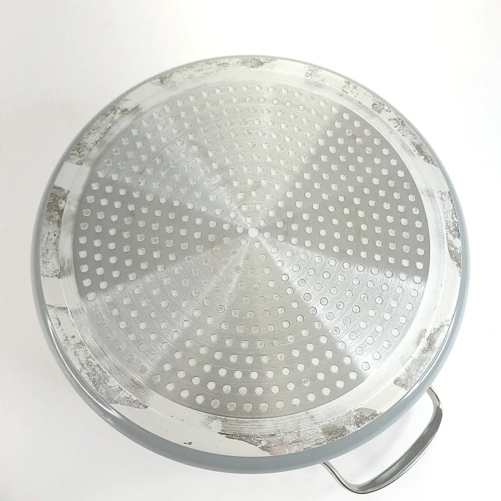 NuWave Duralon Blue 5 Qt. Ceramic Non-Stick Gray Stock Pot with Glass Lid